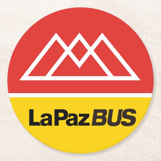 La Paz bus Round Paper Coaster (Front)