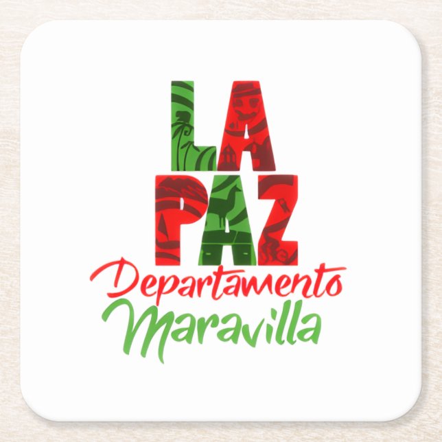 La Paz departamento maravilla Square Paper Coaster (Front)
