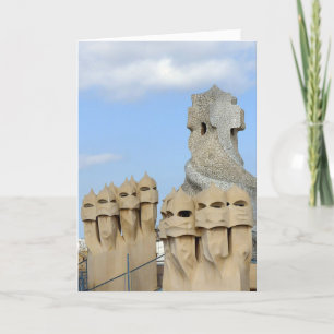 La Pedrera Chimney Pots, Barcelona, Spain  -  Card