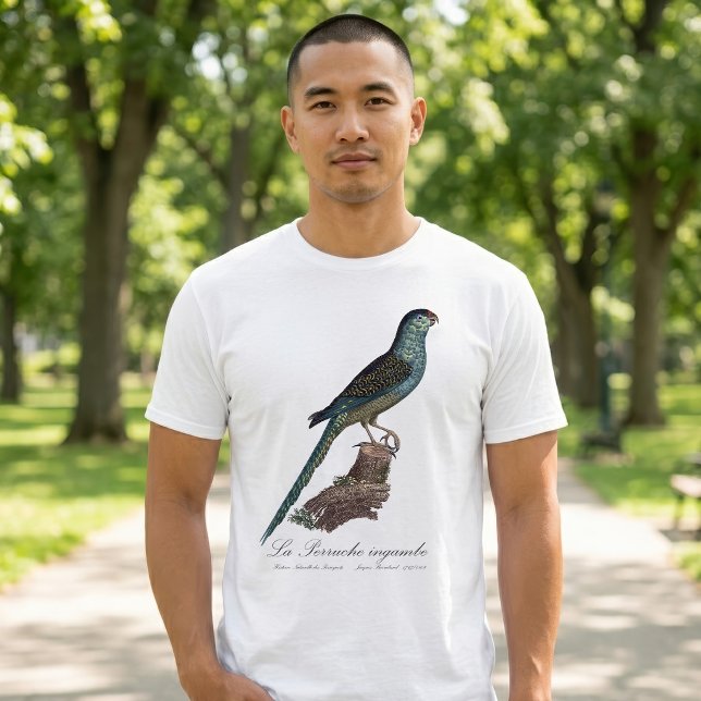 La Perruche ingambe  T-Shirt (Ground Parrot or Swamp Parrot, Pezoporus Wallicus. Men Basic White T-Shirt)