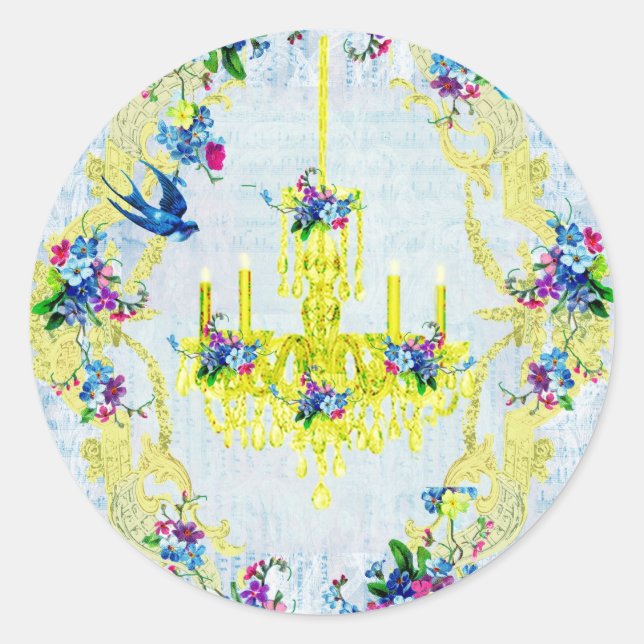 La Petite Chandelier Bella Bella Studios Classic Round Sticker (Front)