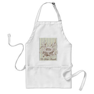 La Petite Famille on blue and cream background Standard Apron