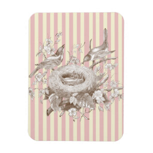 La Petite Famille on pink and cream background Magnet