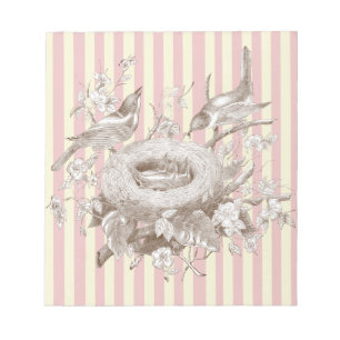 La Petite Famille on pink and cream background Notepad