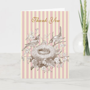 La Petite Famille, pink and cream Thank You Card
