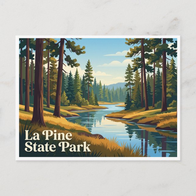 La Pine State Park Oregon Postcard (Front)