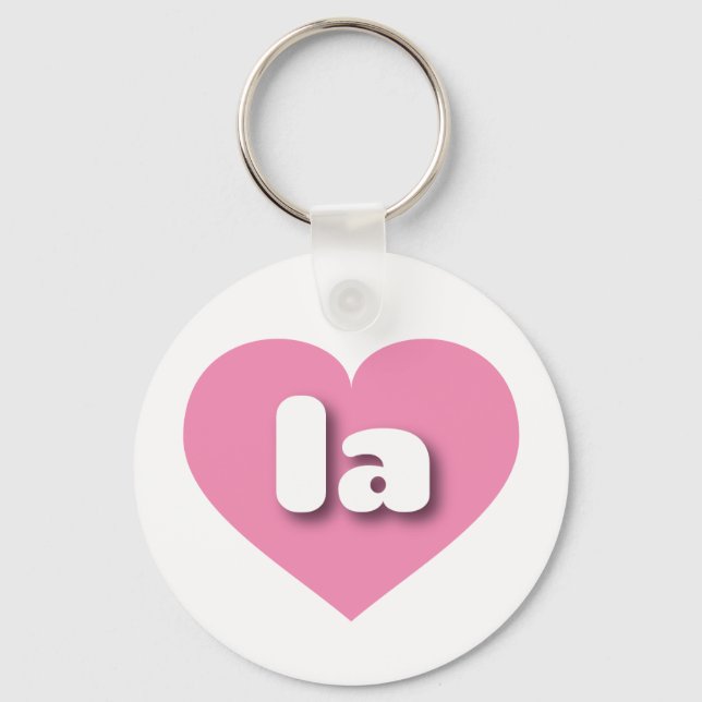 la pink heart - I love la Key Ring (Front)