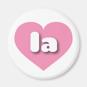 la pink heart - I love la Magnet