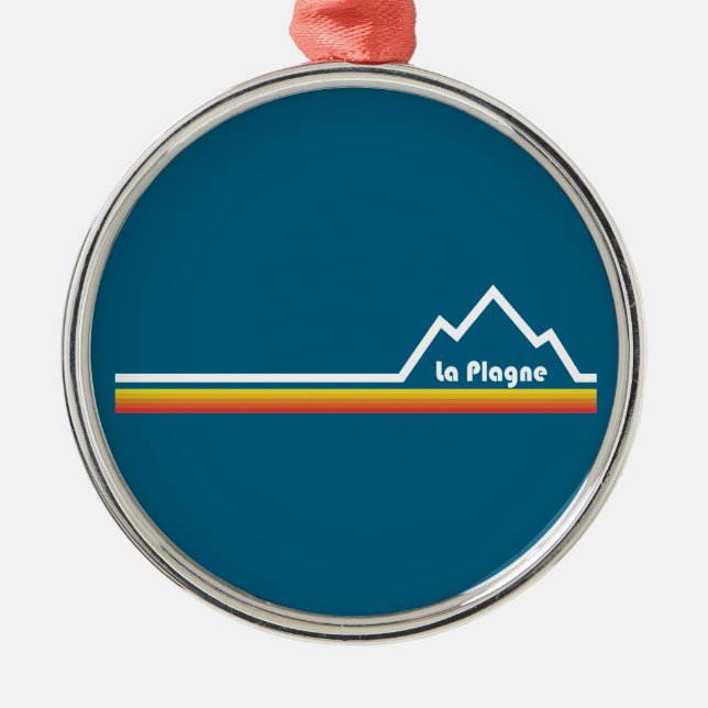 La Plagne France Metal Tree Decoration (Front)