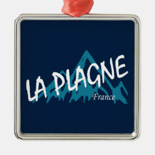 La Plagne France Mountains Metal Tree Decoration