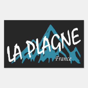 La Plagne France Mountains Rectangular Sticker