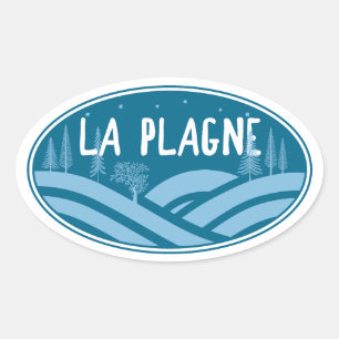 La Plagne France Outdoors Oval Sticker