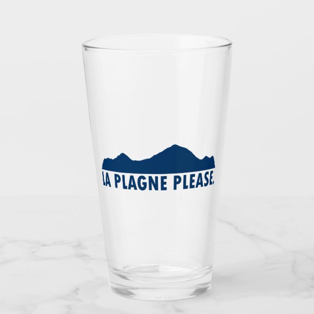 La Plagne France Please Glass (Front)