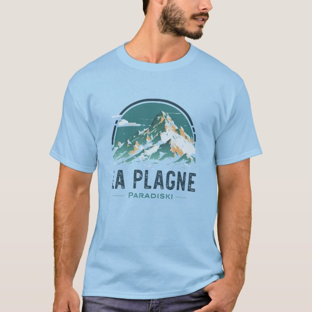 La Plagne Paradiski Mountain Travel T-Shirt (Front)
