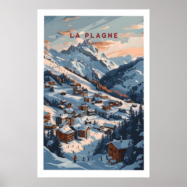 La Plagne Ski Poster 1 (Front)