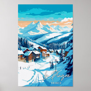 La Plague France Art vintage travel illustration Poster