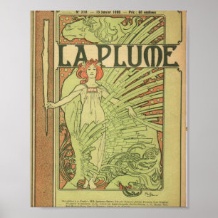 La Plume By Alphonse Mucha Poster
