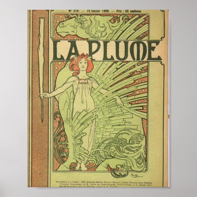 La Plume By Alphonse Mucha Poster (Front)