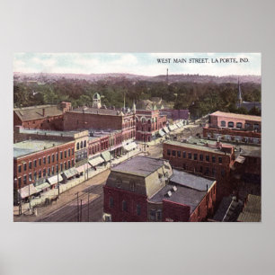 La Porte Indiana West Main Street Poster