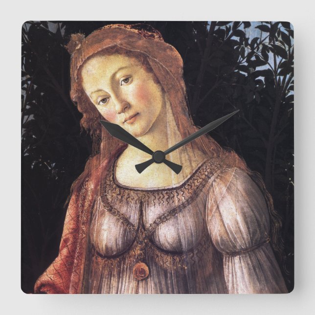 La Primavera by Sandro Botticelli Square Wall Clock (Front)