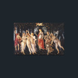 La Primavera (Spring) by Sandro Botticelli Canvas Print<br><div class="desc">La Primavera (Spring) by Sandro Botticelli, tempera painting on wood panel c. 1482, is a monumental depiction of a procession of ancient classical gods heralding the return of Spring, a subject that symbolises the time of renewal of the Renaissance. In the centre of the painting are the goddesses Venus and...</div>