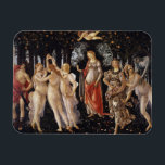 La Primavera (Spring) by Sandro Botticelli Magnet<br><div class="desc">La Primavera (Spring) by Sandro Botticelli, tempera painting on wood panel c. 1482, is a monumental depiction of a procession of ancient classical gods heralding the return of Spring, a subject that symbolises the time of renewal of the Renaissance. In the centre of the painting are the goddesses Venus and...</div>