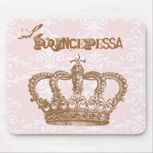 La Princepessa Pink and Chocolate Crown Mousepad