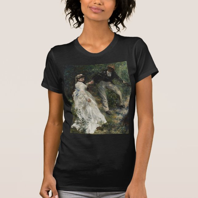 La Promenade Renoir Couple Walking Painting Art T-Shirt (Front)