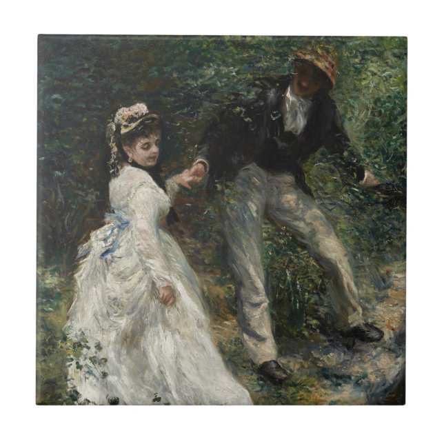 La Promenade Renoir Impressionism Painting Art Tile (Front)