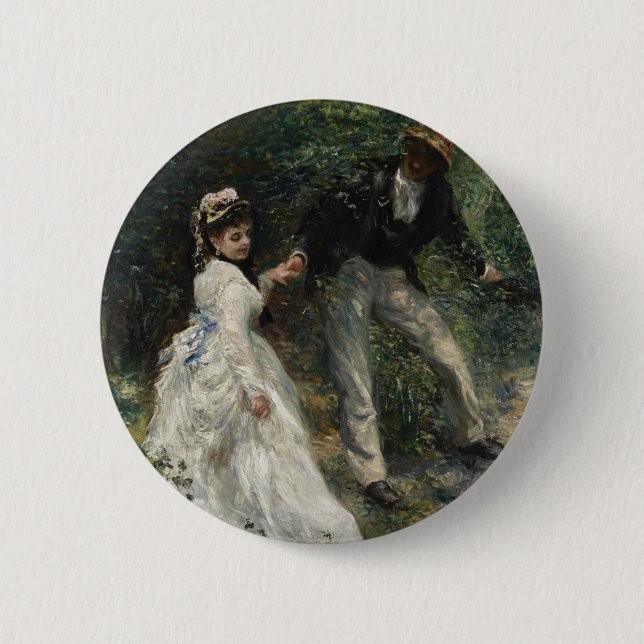 La Promenade Renoir Impressionist Painting Art 6 Cm Round Badge (Front)