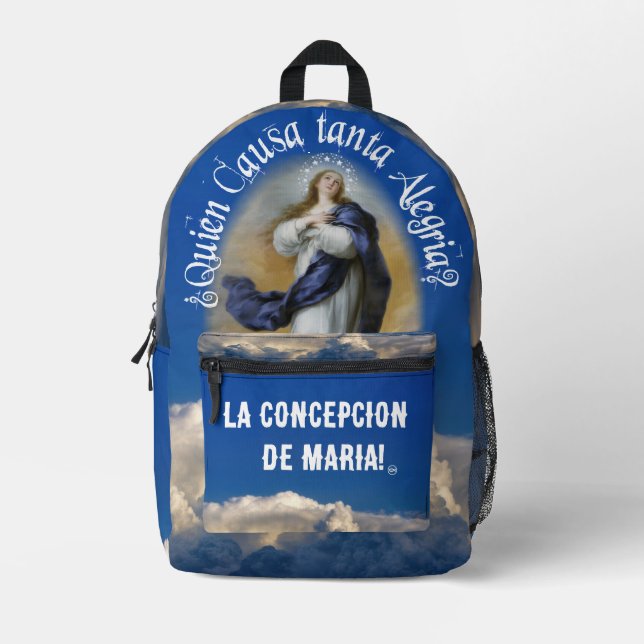 La Purísima en Nicaragua - Virgen María Inmaculada Printed Backpack (Front)