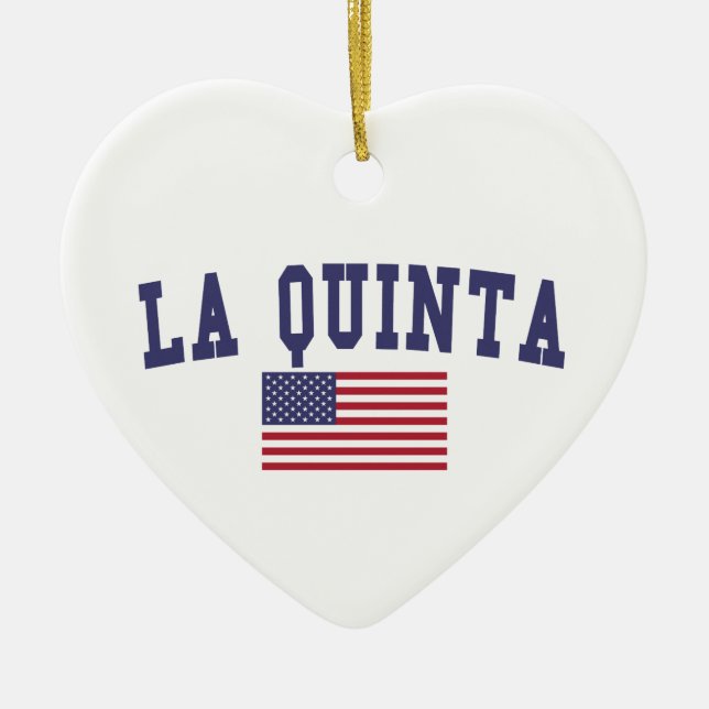 La Quinta US Flag Ceramic Tree Decoration (Front)
