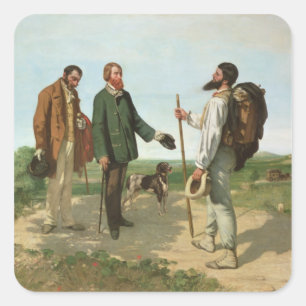 La Rencontre, or Bonjour Monsieur Courbet, 1854 Square Sticker