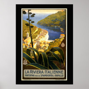 La Riviera Italienne, vintage travel poster