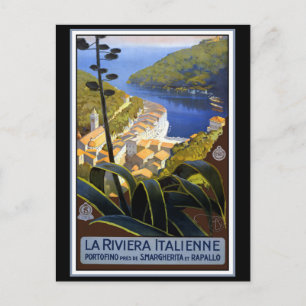 "La Riviera Italienne" Vintage Travel Poster Postcard