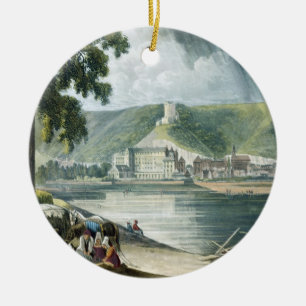 La Roche, from 'Views on the Seine', engraved by T Ceramic Tree Decoration