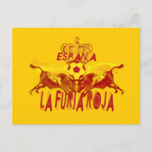 La Roja Twin Toros Raging Bulls futbol kings Postcard