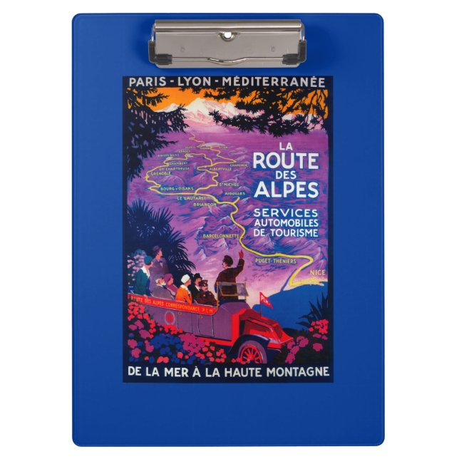 La Route Des Alpes Vintage PosterEurope Clipboard (Front)