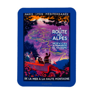La Route Des Alpes Vintage PosterEurope Magnet