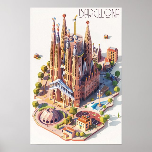 La Sagrada Familia Barcelona Poster (Front)