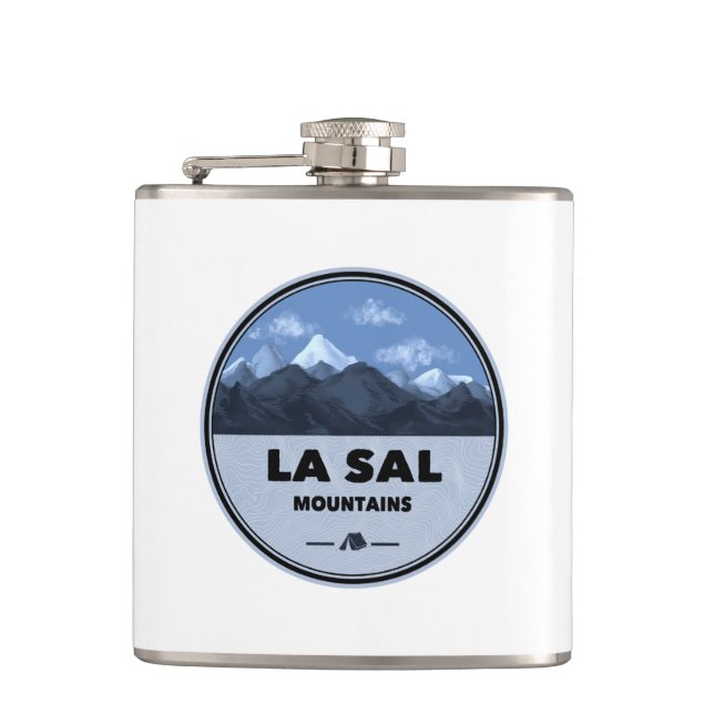 La Sal Mountains Utah Camping Hip Flask (Front)