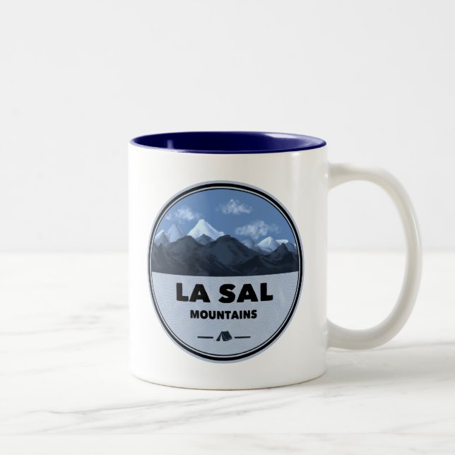 La Sal Mountains Utah Camping Two-Tone Coffee Mug (Right)