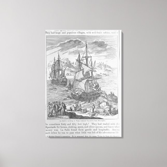 La Salle's Landing in Texas Canvas Print (Front)
