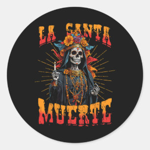 La Santa Muerte Sugar Skull La Catrina Cinco De Ma Classic Round Sticker