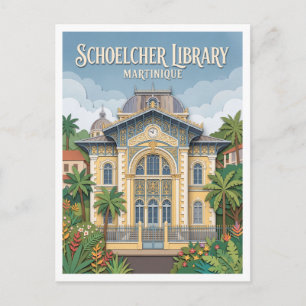 La Savane and Schoelcher Library Fort-de-France Postcard