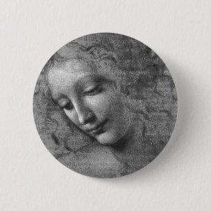 La Scapigliata by Leonardo da Vinci 6 Cm Round Badge