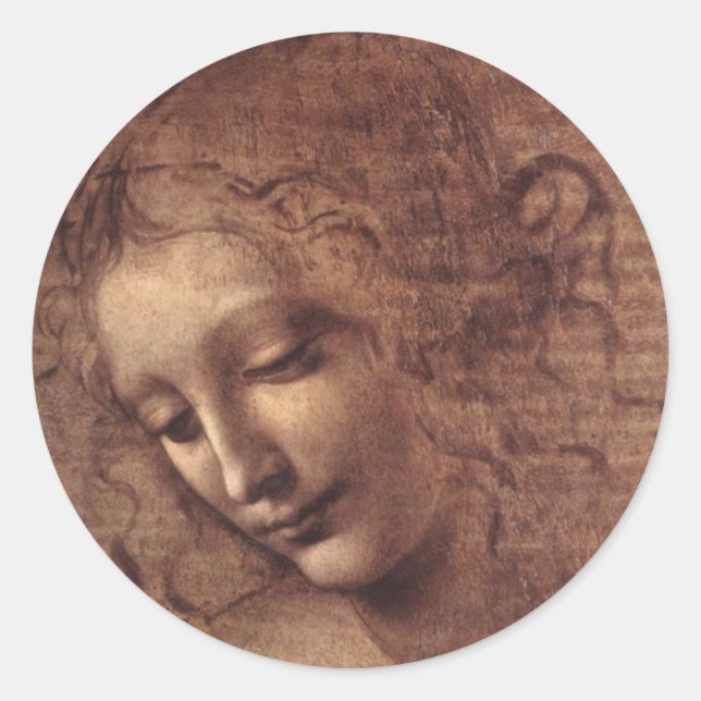La Scapigliata Female Head Classic Round Sticker (Front)