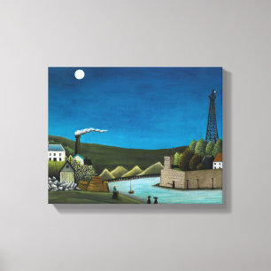 La Seine a Suresnes by Henri Rousseau, Vintage Art Canvas Print
