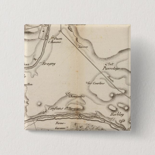 La Seine, l'Oise 15 Cm Square Badge (Front)