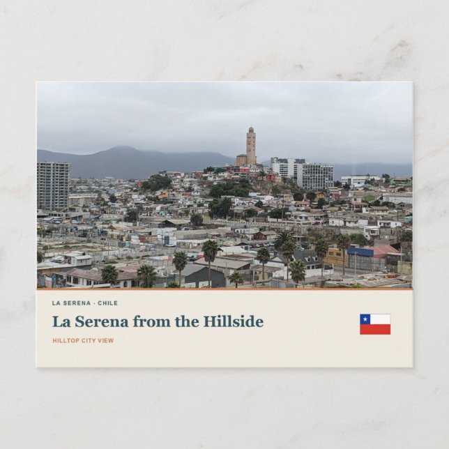 La Serena from the Hillside Postcard (Front)